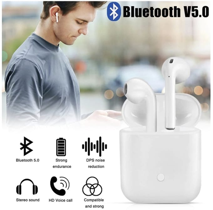 Ntech Wit Draadloze Bluetooth oordopjes - 2Stuks (L&R) Inclusief oplaadbox - Android & Apple toestel