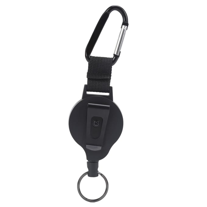 Zijtrekkabel Staalkabel Anti-Verlies Hoge Elastische Band Telescopische Gesp Roestvrij Staal Sleutelhanger black