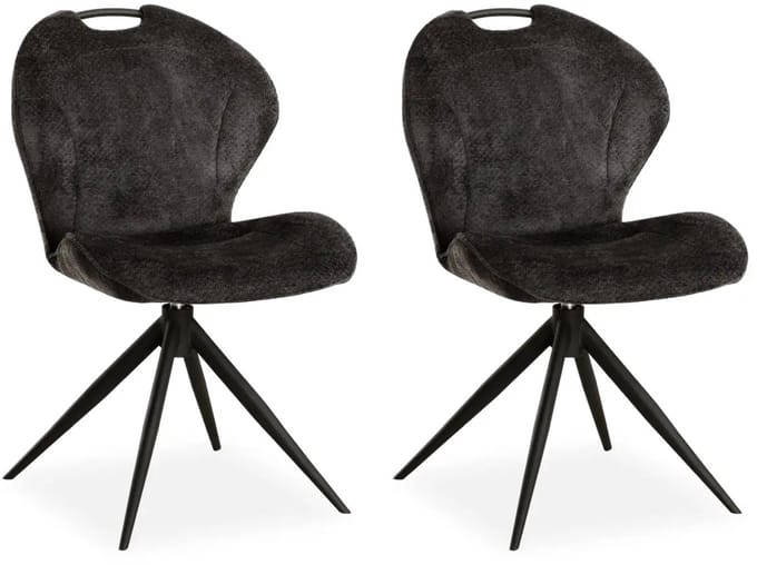 MX Sofa - Eetkamer stoel River - Antraciet (set van 2 stuks)