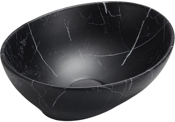 Mexen Elza opbouwwasbak 40 x 33 cm, zwarte steen - 21014099