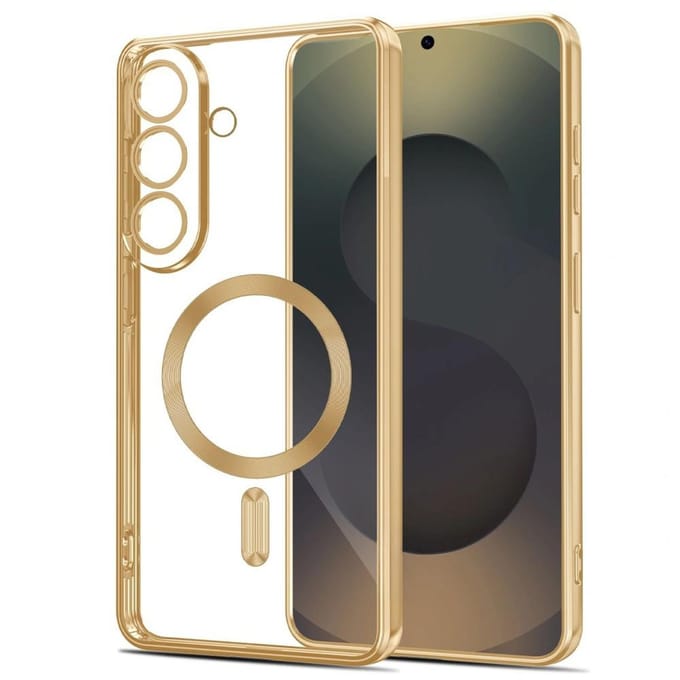 Tech-Protect MagFlex Case for Samsung Galaxy S26 - Clear and Gold