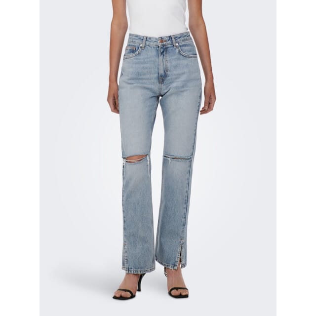 Only Onlbillie ex hw straight slit jns d blue denim