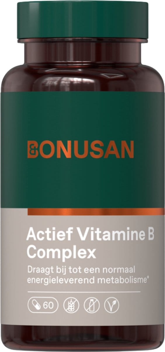 BONUSAN Actief Vitamine B-complex – 60 Capsules – B-vitaminen + Choline, Inositol en Vitamine C