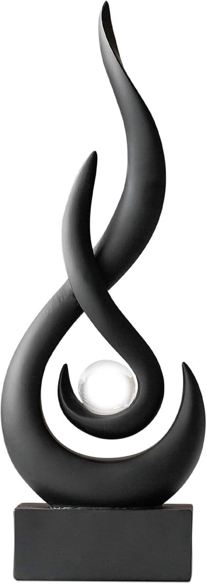 Moderne Abstracte Keramische Tafeldecoratie - Witte Sculptuur voor Woonkamer