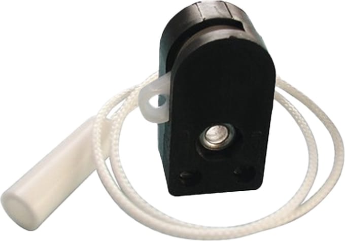Mini trekschakelaar + trekkoordje - 2A/230V - Zwart