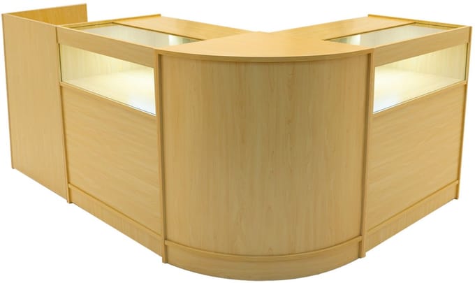 Luna led winkel toonbank set - esdoorn - 90cm - 2x b900, cm60 & tb60