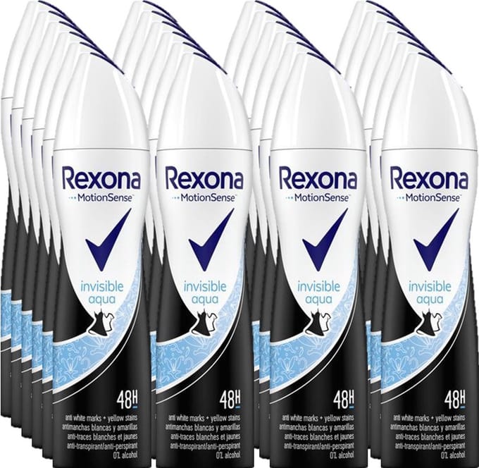 Rexona Deospray - Invisible Aqua 150 ml - Voordeelverpakking 24 stuks