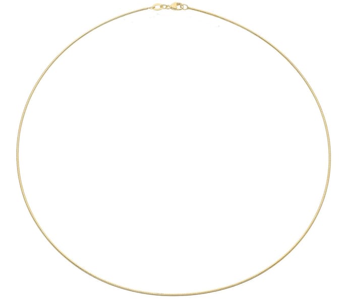 Glowketting - double - messing geel verguld - omega 1 mm - rond - 45 cm