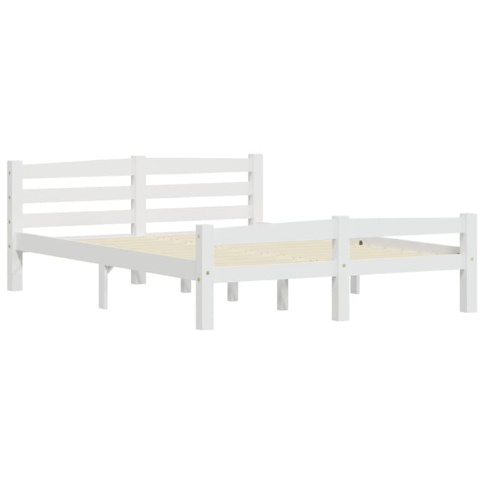 vidaXL - Bedframe - massief - grenenhout - wit - 120x200 - cm