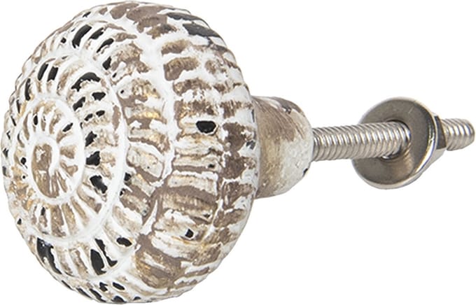 Clayre & Eef Deurknop Ø 4 cm Bruin Beige Metaal