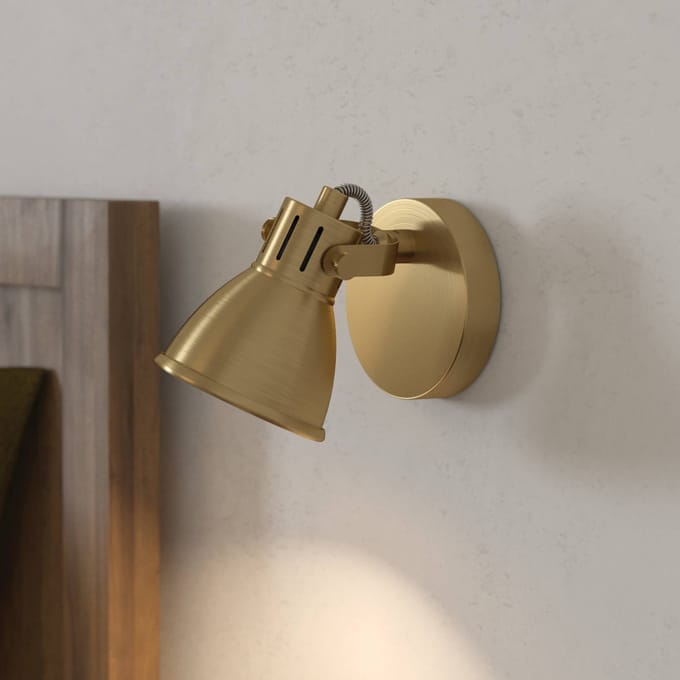 EGLO Seras wandspot, geborsteld messing-goud, 1-lamp