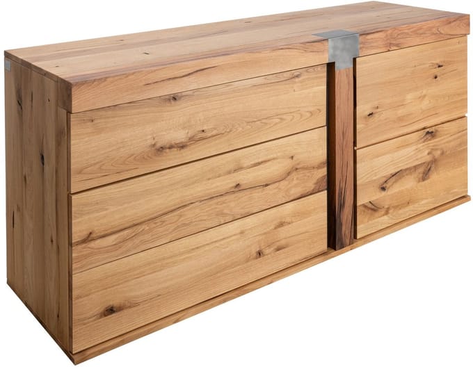MASSIVMOEBEL24.DE wilde eik / moseik dressoir blank Massief hout 160x45x75 cm (BxTxH) geolied gemonteerd NEW AMSTERDAM volledig massief #10