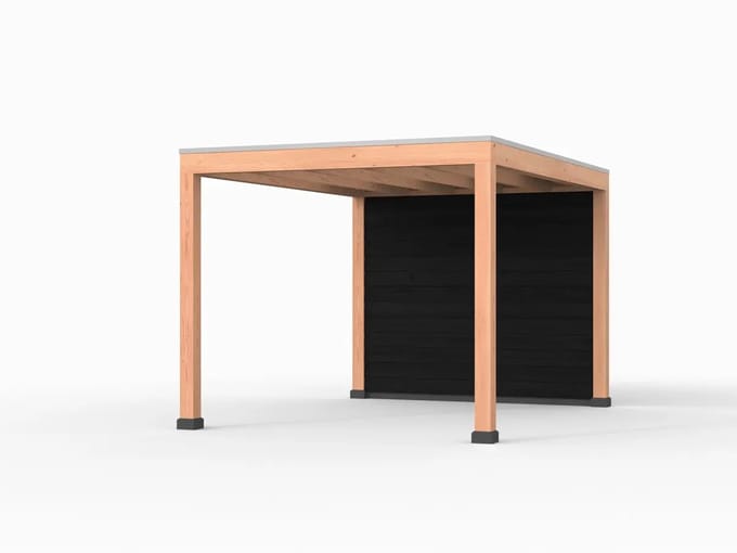 Douglas overkapping, 300 x 400, met achterwand, Westwood Elegant Plus zwart