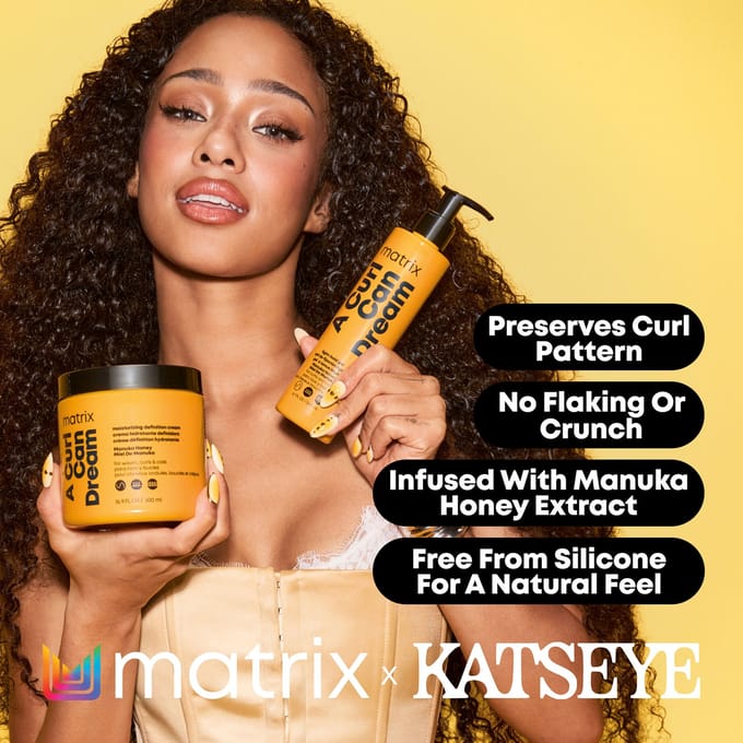 Matrix A Curl Can Dream Manuka Honey Infused Shampoo, Mask and Leave-in Cream Routine for Curls and Coils