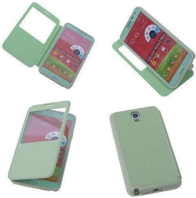 View Cover Groen Samsung Galaxy Note 3 Neo Stand Case TPU Book-style