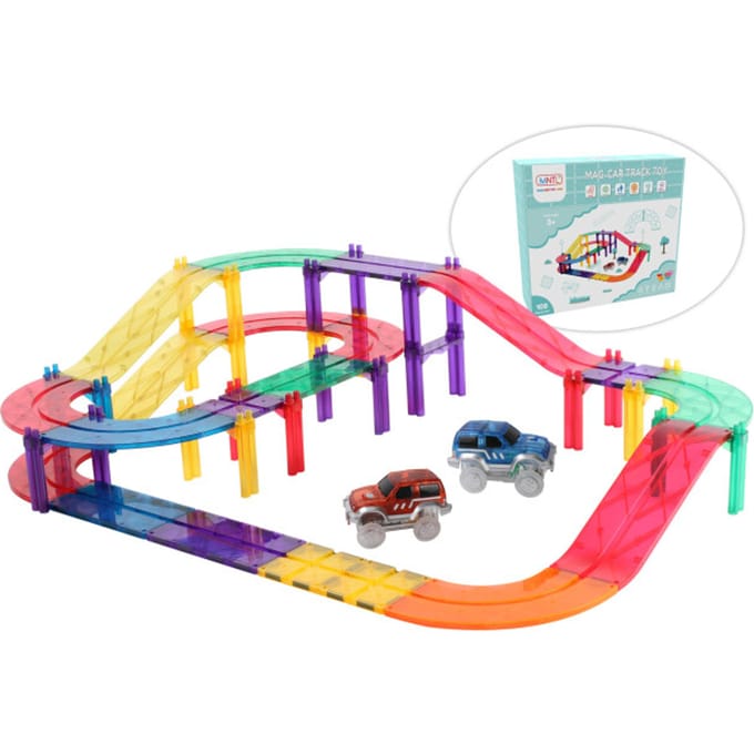 MNTL Magnetische Autobaan - racebaan Regenboog 108-delig