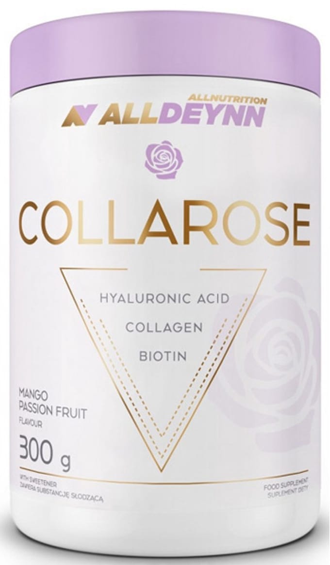 Alldeynn | Collarose | Rund collageen | Mango passionfruit | 300gr 50 servings | Hyaluronzuur | Biotin | Vrouwen | Supplement
