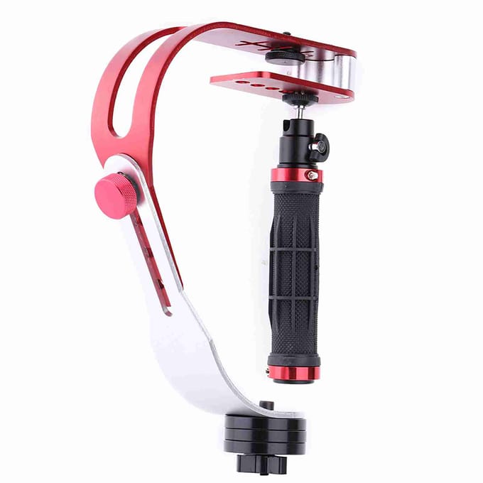 Professionele Handheld Video Stabilisator Handgreep Stabilisator Ondersteuning Bevestigingshouder voor Camera wit