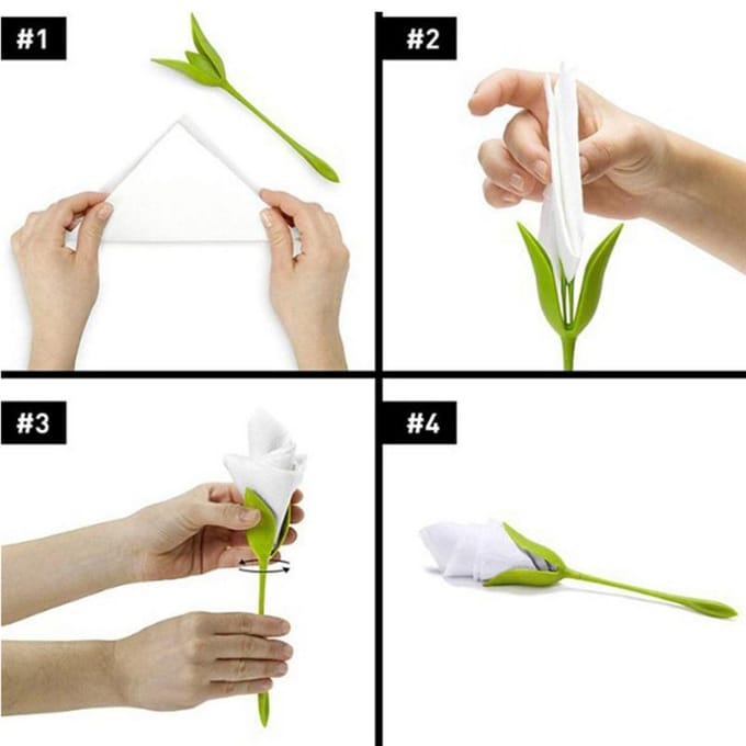 1 Stuk Servethouder Tissue Bloem Servethouder Roos Tissue Bloem Gereedschap Rol Bloem Romantisch Bord white