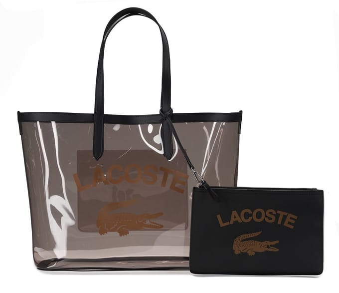 LACOSTE shopper schoudertas Shopping Bag Transparent Noir Ermine transparant