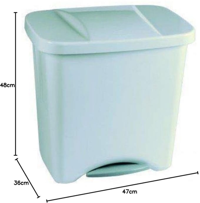 Ecologische Pedaalemmer 50 Liter - Wit