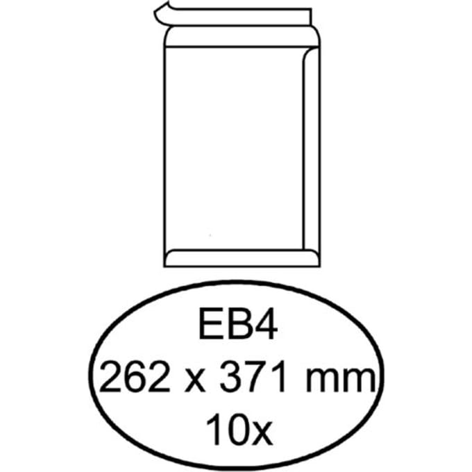 Envelop Hermes akte EB4 262x371mm zelfklevend wit pak à 10 stuks