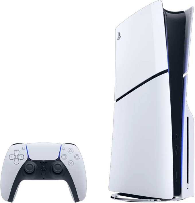 Ps5 Slim White Edition-console (1Tb) – E-chassis – versie met lezer – 1 Dualsense-controller