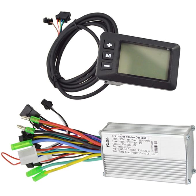 250W/350W 24-48V/36-60V elektrische fietsmotorcontroller met LCD-schermpaneel E-bike-scootermotor 24-48V black