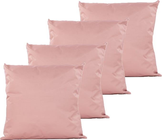 Anna's Collection Sierkussen voor binnen en buiten - 4x - oud roze - 45 x 45 cm - tuinkussen