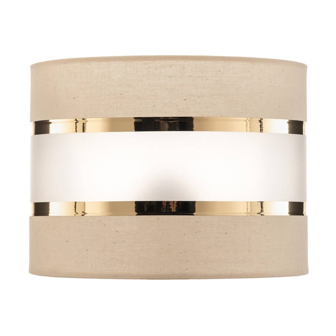 HELAM Lampenkap Helen E27 Ø20/hoogte15cm ecru/goud