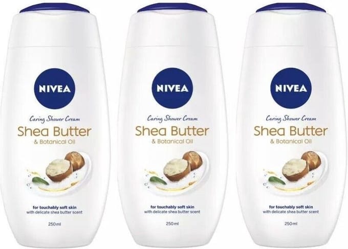 Nivea Caring Shea Butter & Botanical Oil Shower Cream - 3 x 250 ml