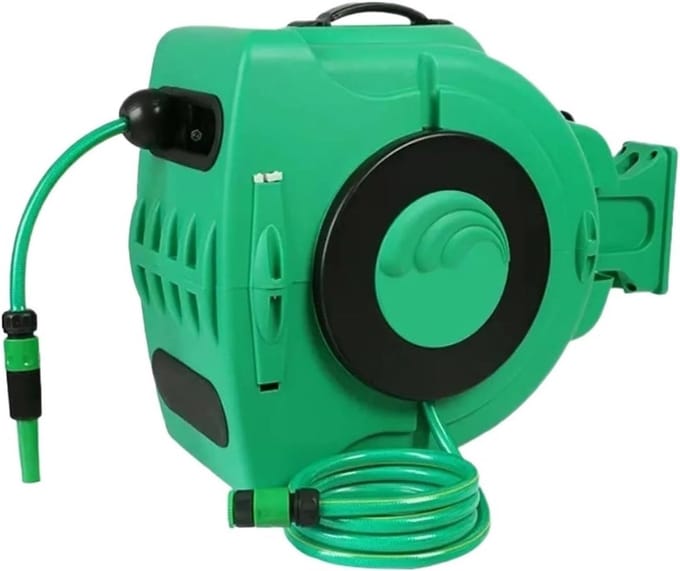 Slanghaspel - Automatisch oprollend - Auto wassen - Muurgemonteerd - 28 meter - One Color