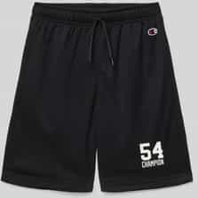 Regular fit sweatshorts met labelprint