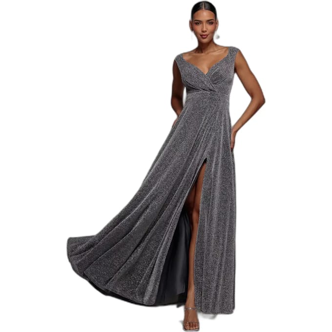 Damesjurk Goddiva Lurex Maxi