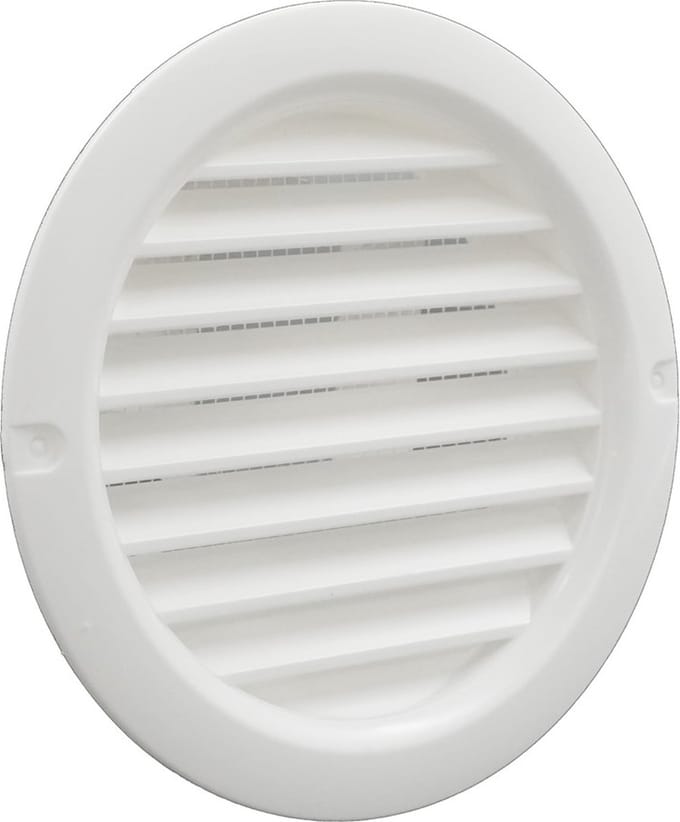 WEHA schoepenrooster met muggennet Ø125mm - wit (20201017)