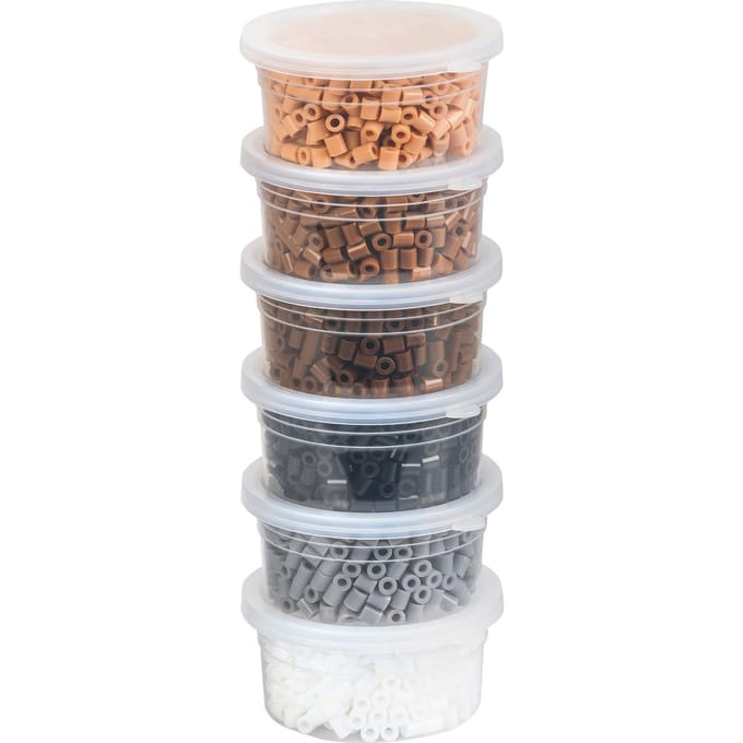 Strijk-op-kralen set, 3.000 stuks - Bruin/Zwart/Wit