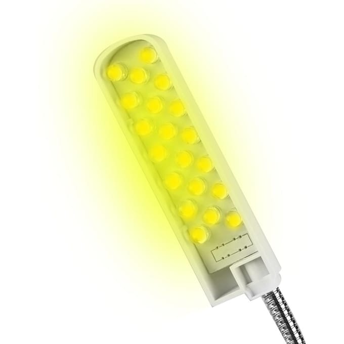 Lampe LED de Travail pour Machine à Coudre Lampe à Base Magnétique Réglable Pièce 20 LEDs, EU Standard yellow