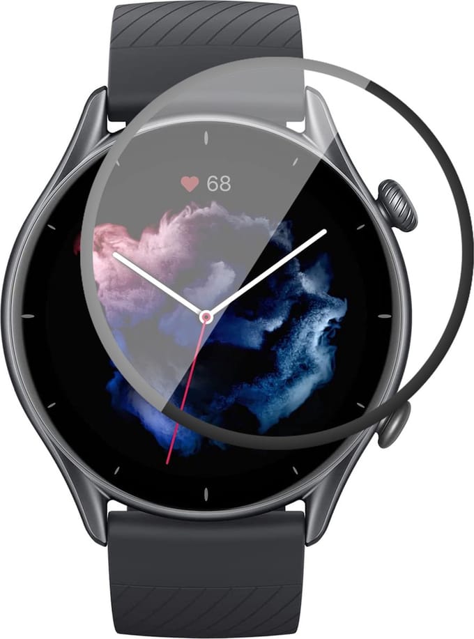 Screenprotector geschikt voor Amazfit GTR 3 / GTR 3 Pro - PET Glasfolie Full Screen Protector
