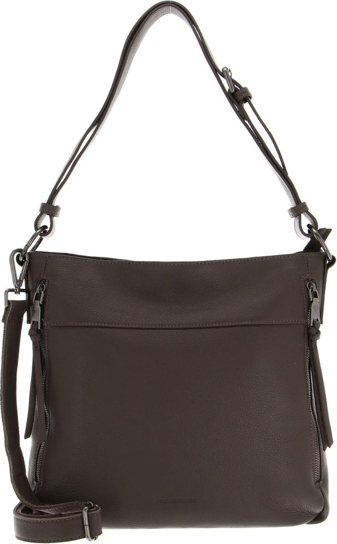 FREDsBRUDER Leren Schoudertas Handian Hobo Bag Grey Taupe