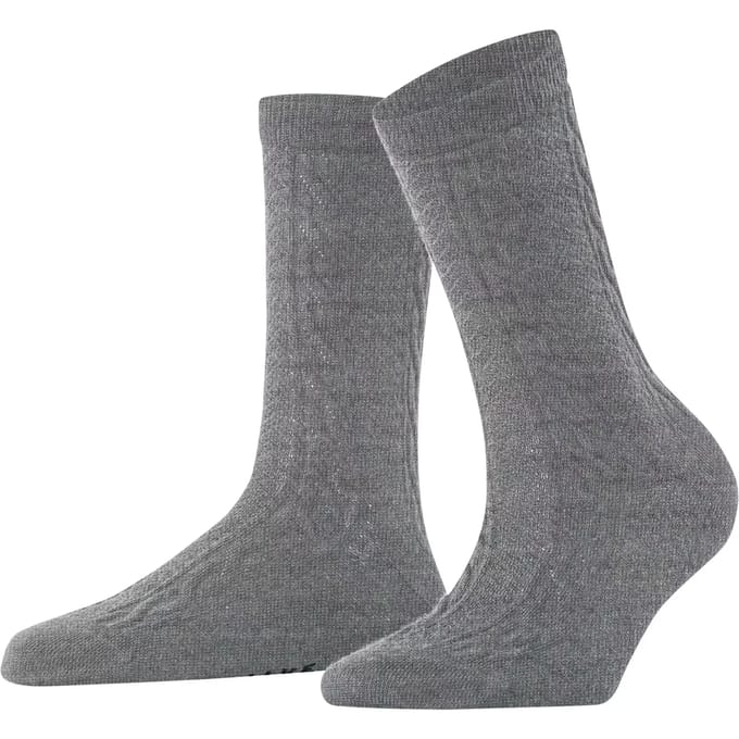 FALKE Declivity eenkleurig wol sokken dames grijs - maat 35-38