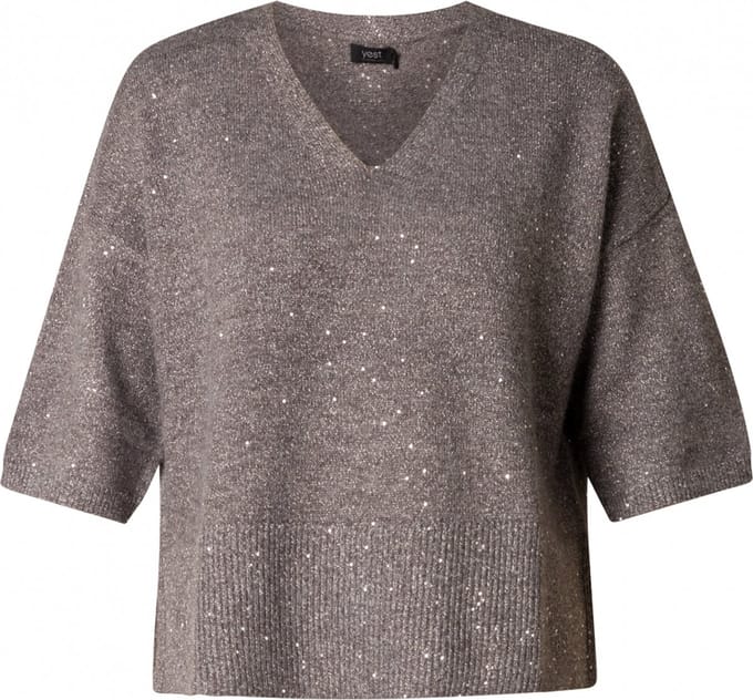 YEST Pluck Essential Tops - Dark Grey/Melange - maat 38
