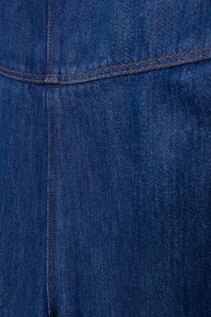 ICode Dark Blue Denim Wide-leg Dungarees Authentic Dark Taglia: 44 | Tute Outlet | Donna | Blu