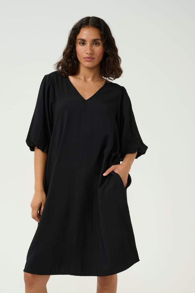 Kaffe Jurk Kagabby Dress 10509764 100121 Black Deep Dames Maat - 36