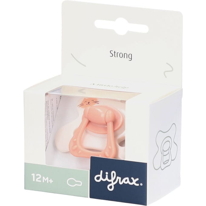 Difrax Natural Fopspeen - 12+ Mnd - Dusty Pink Kitten