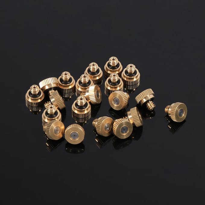 Brass Misting Nozzles for Cooling System  (0.4 mm) 10 24 UNC Garden 20pcs beige