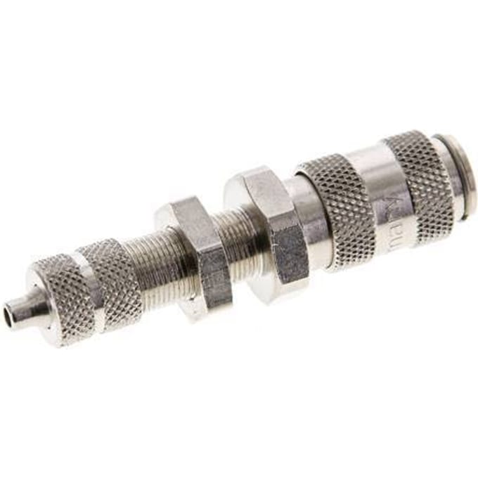 Vernikkeld Messing DN 2.7 (Micro) Luchtkoppeling Snelkoppeling 3x4.3 mm Push-On Schotkoppeling - CLS2-NB-BN-P-3