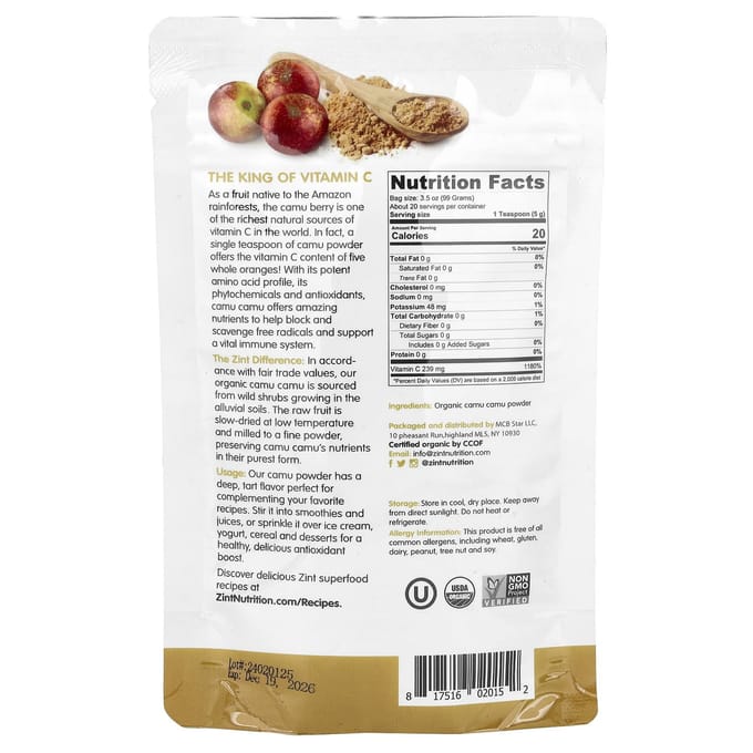 Camu Camu Biologisch Poeder, 99G(3,5 oz)