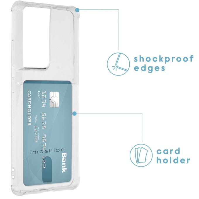 imoshion Softcase Backcover met pashouder voor de Samsung Galaxy S21 Ultra - Transparant