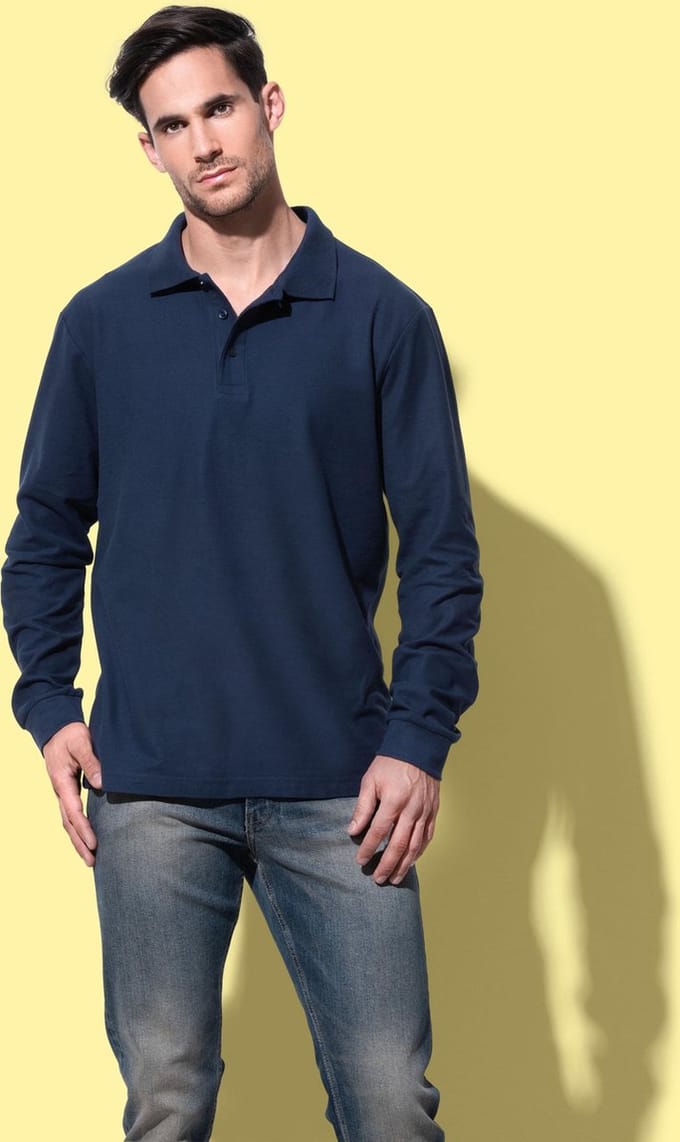 Stedman - Long Sleeve Polo - Black Opal maat S