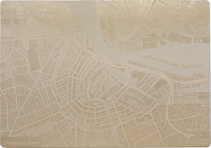 Place Maps Placemat Skyline Rotterdam - Erasmusbrug - Kunstleer - Champagne - 1 Stuk
